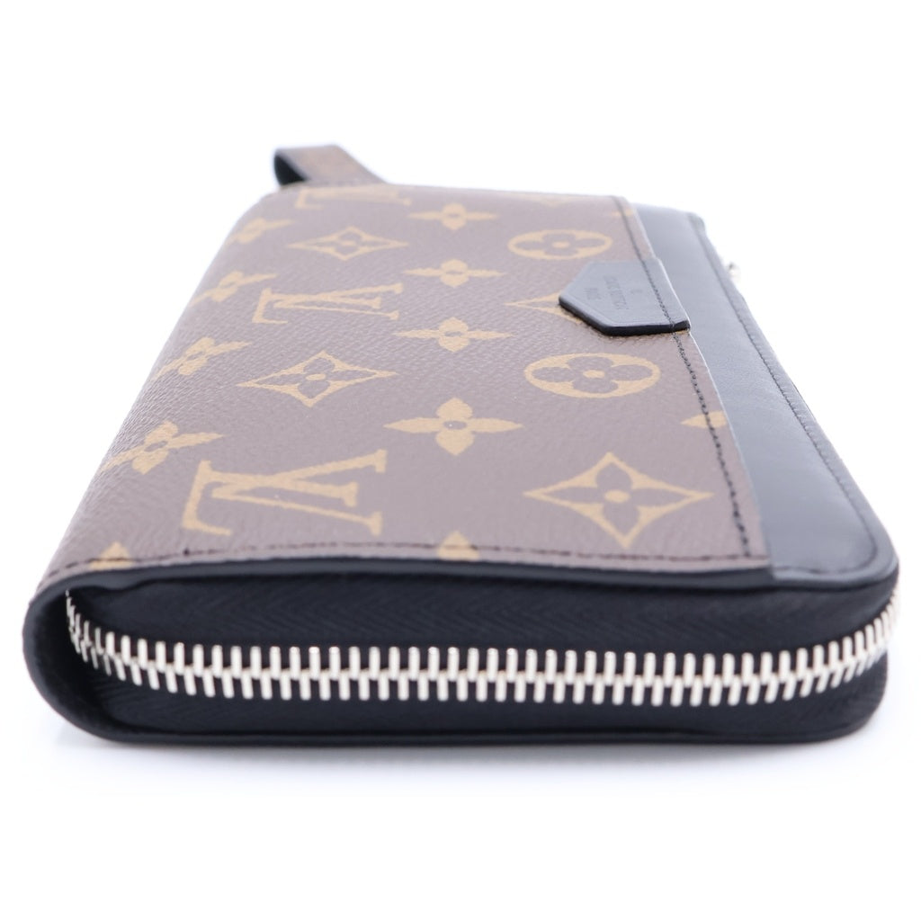 LOUIS VUITTON(ルイヴィトン) モノグラム マカサー ジッピードラゴンヌ PVC レザー ロングウォレット 長財布 シルバー金具 ブラウン/ブラック M69407