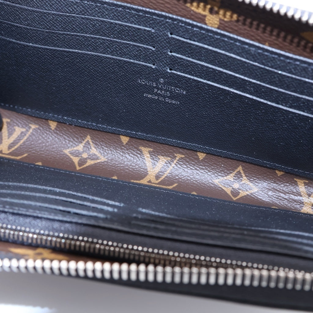 LOUIS VUITTON(ルイヴィトン) モノグラム マカサー ジッピードラゴンヌ PVC レザー ロングウォレット 長財布 シルバー金具 ブラウン/ブラック M69407