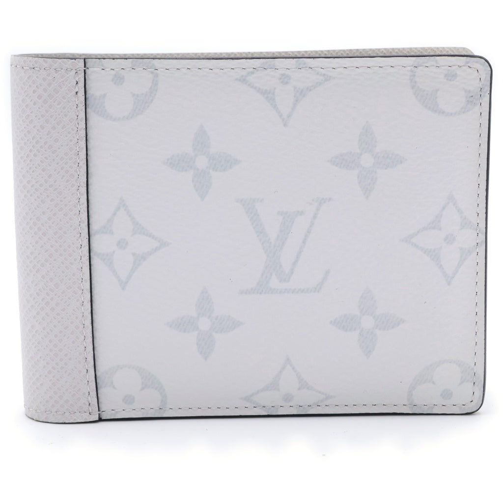 LOUIS VUITTON(ルイヴィトン) ポルトフォイユ ミュルティプル アンタークティカ タイガラマ モノグラム PVC レザー コンパクトウォレット 二つ折り財布 ライトグレー M30896 レディース