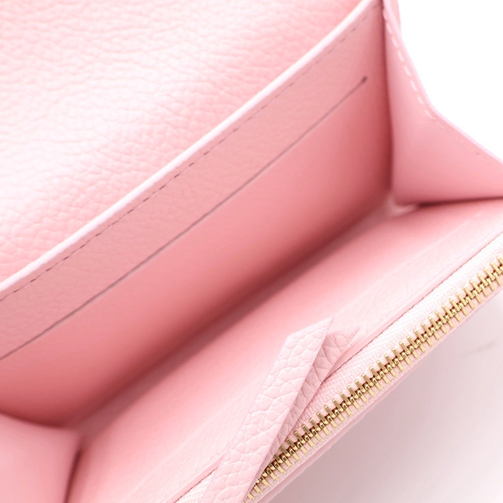 LOUIS VUITTON(ルイヴィトン) モノグラムアンプラント コンフェッティピンク ポルトモネロザリ コンパクトウォレット 財布 ゴールド金具 ピンク M29450 レディース