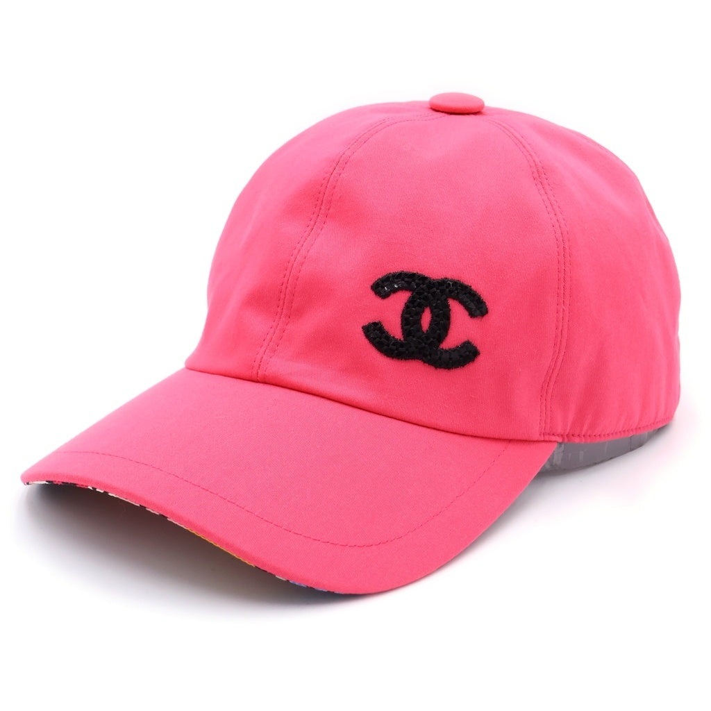CHANEL(シャネル) スパンコール ココマーク ベースボールキャップ ピンク