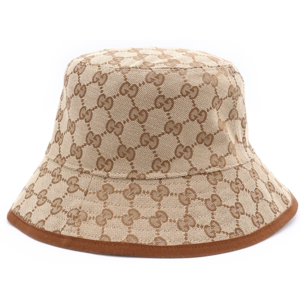 GUCCI(グッチ) GGロゴ リバーシブル バケットハット ベージュ レディース