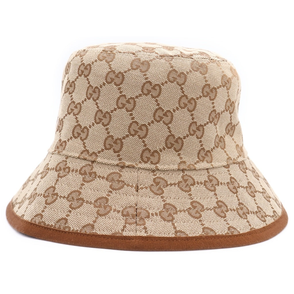 GUCCI(グッチ) GGロゴ リバーシブル バケットハット ベージュ レディース