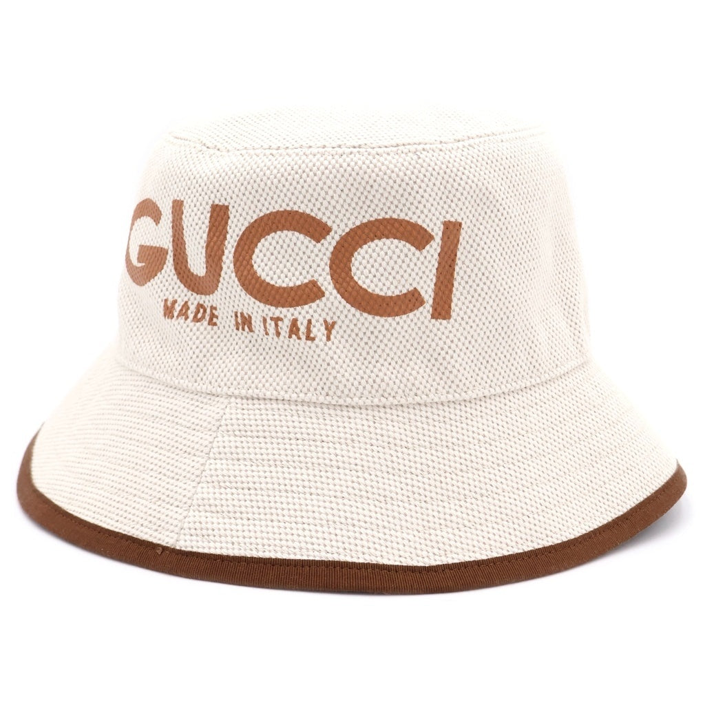 GUCCI(グッチ) GGロゴ リバーシブル バケットハット ベージュ レディース
