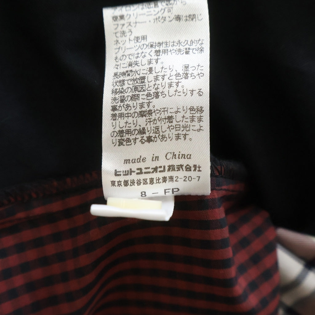 FRED PERRY(フレッドペリー) チェック切り替え長袖シャツワンピース ブラック/レッド レディース