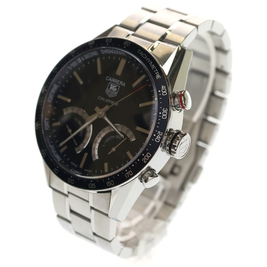 TAG HEUER(タグホイヤー) カレラ キャリバーS 黒文字盤 ステンレス クオール SS/QZ CV7A12 腕時計