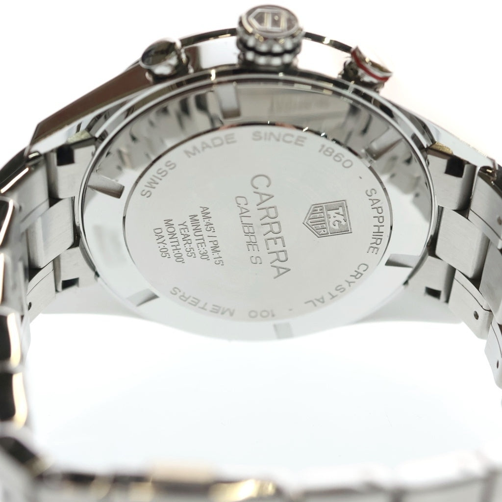 TAG HEUER(タグホイヤー) カレラ キャリバーS 黒文字盤 ステンレス クオール SS/QZ CV7A12 腕時計