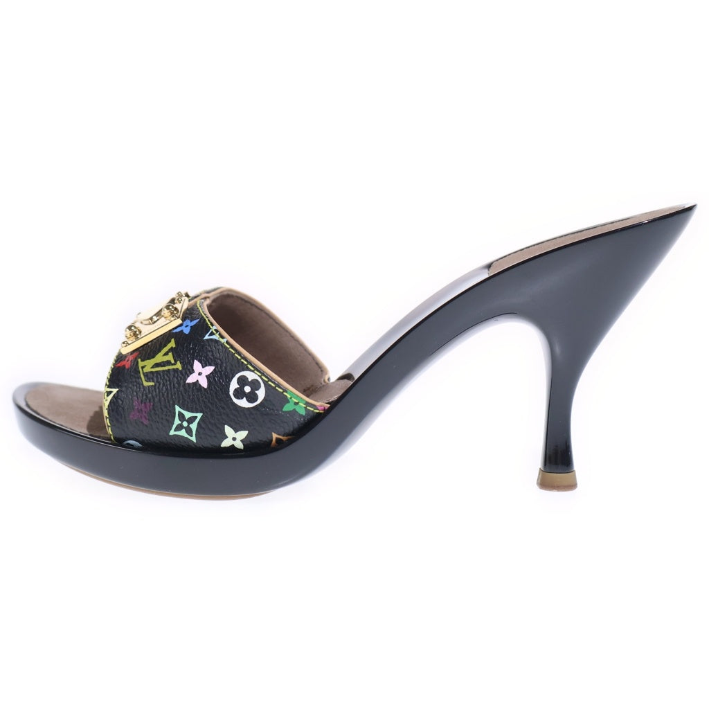 LOUIS VUITTON(ルイヴィトン) モノグラム マルチカラー ヒールサンダル ブラック #36 2/1 レディース