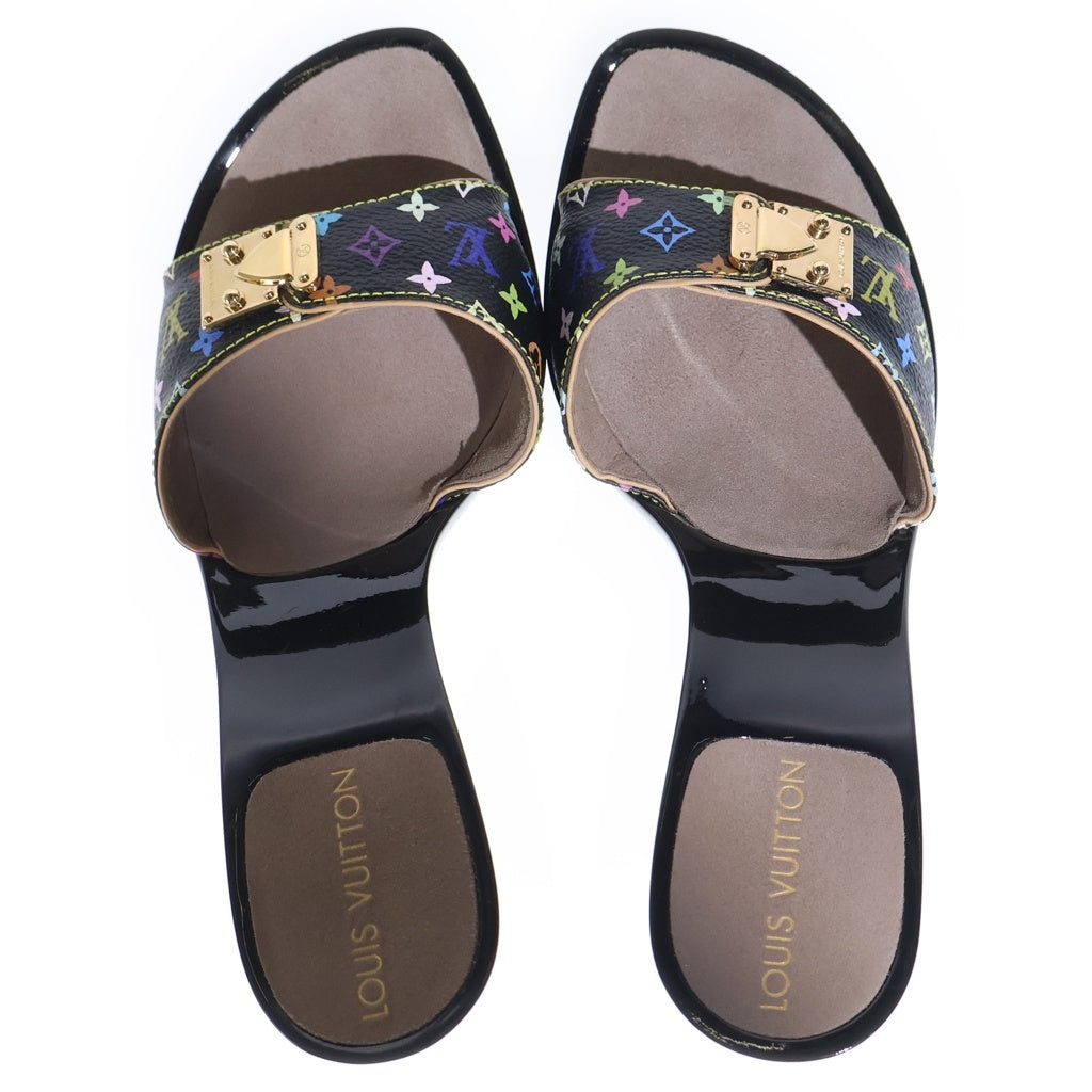 LOUIS VUITTON(ルイヴィトン) モノグラム マルチカラー ヒールサンダル ブラック #36 2/1 レディース