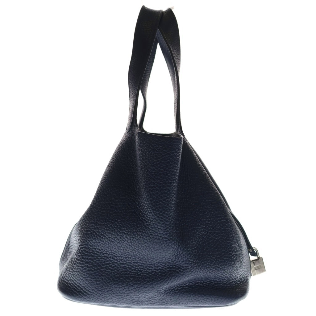 HERMES(エルメス) ピコタンロックMM ハンドバッグ ネイビー系 トリヨン シルバー金具 X刻印 レディース