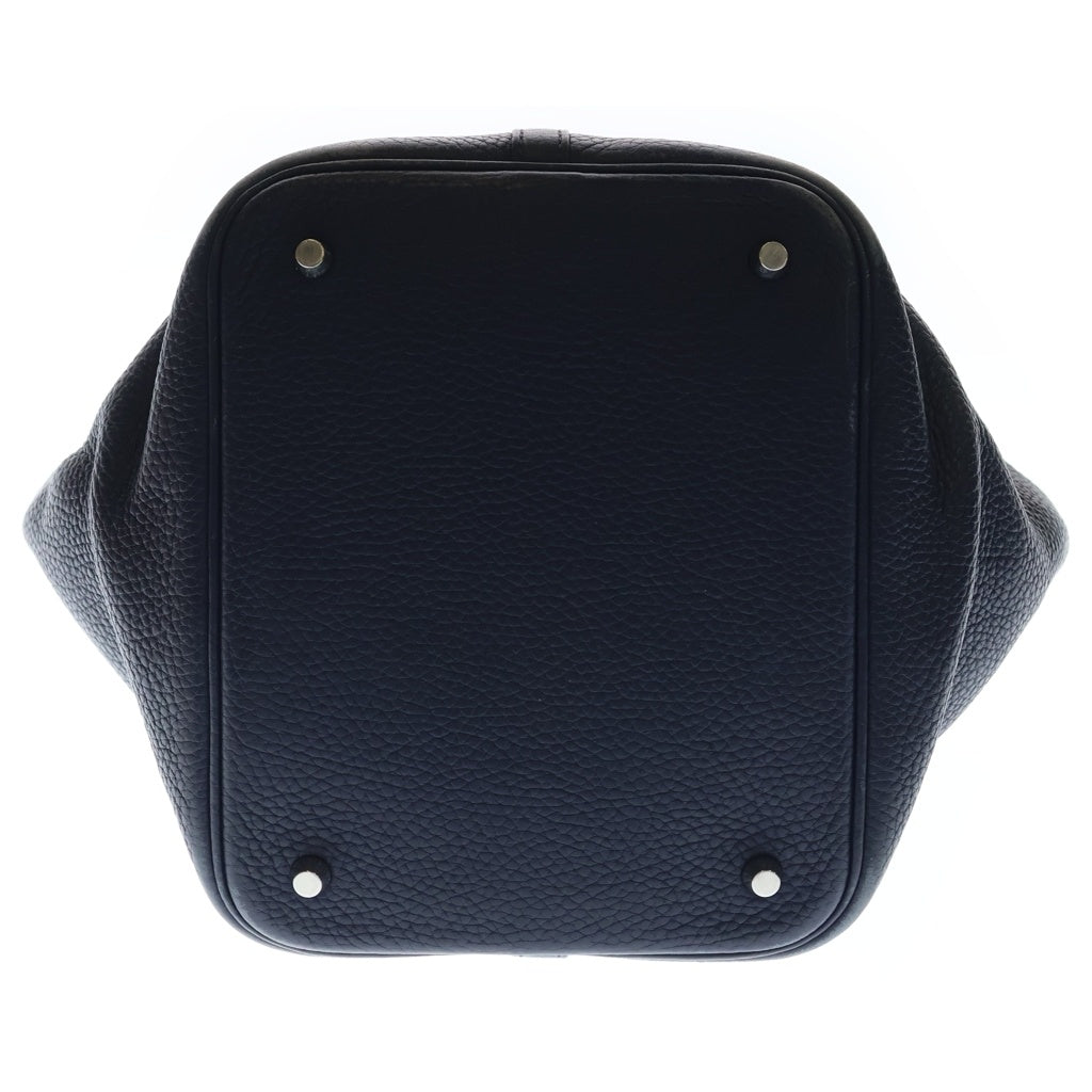 HERMES(エルメス) ピコタンロックMM ハンドバッグ ネイビー系 トリヨン シルバー金具 X刻印 レディース