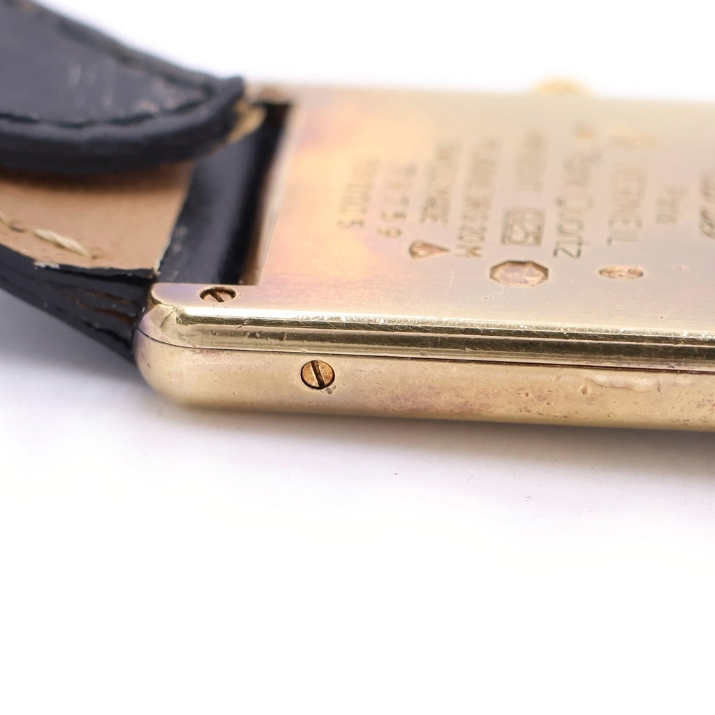 Cartier(カルティエ) マスト タンク LM GP×社外革/QZ クォーツ 電池式 腕時計 590005 アイボリー文字盤