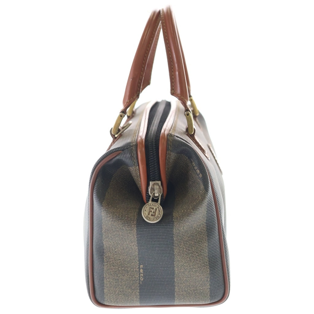 FENDI(フェンディ) ぺカン レザー PVC 2WAY ハンドバッグ ショルダーバッグ ミニ ボストンバッグ ブラウン レディース