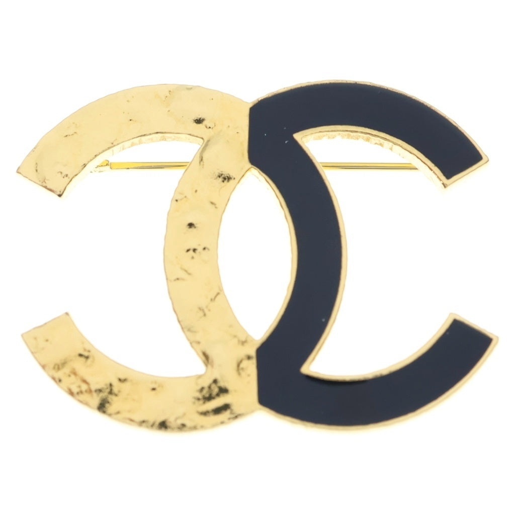 CHANEL(シャネル) ココマーク ブローチ ピンバッジ ブラック×ゴールド GP レディース