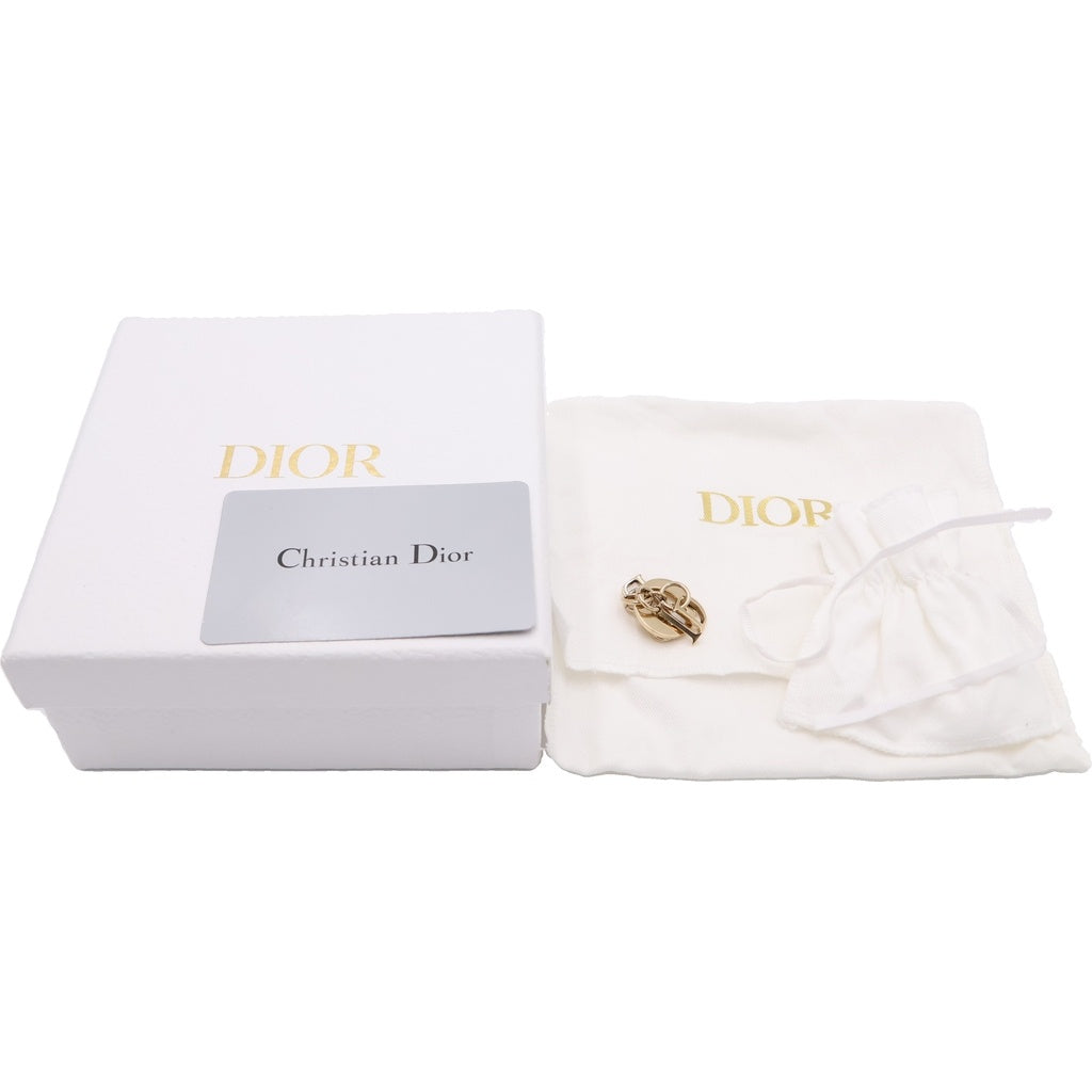 Christian Dior(クリスチャンディオール) レディディオール カナージュ ロータス コンパクトウォレット 三つ折り財布 ブラウンベージュ パテントレザー ゴールド金具 レディース