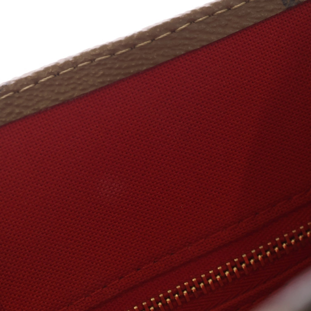 LOUIS VUITTON(ルイヴィトン) モノグラムジャイアントリバース オンザゴーPM 2WAYバッグ ハンドバッグ ショルダーバッグ ブラウン レザー×PVC M46373 ゴールド金具 レディース
