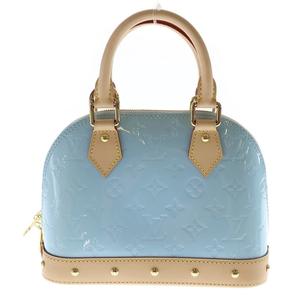 LOUIS VUITTON(ルイヴィトン) モノグラムヴェルニ アルマBB 2WAYバッグ ハンドバッグ ショルダーバッグ ブラウン×スカイブルー レザー×パテント M24062 ゴールド金具 レディース