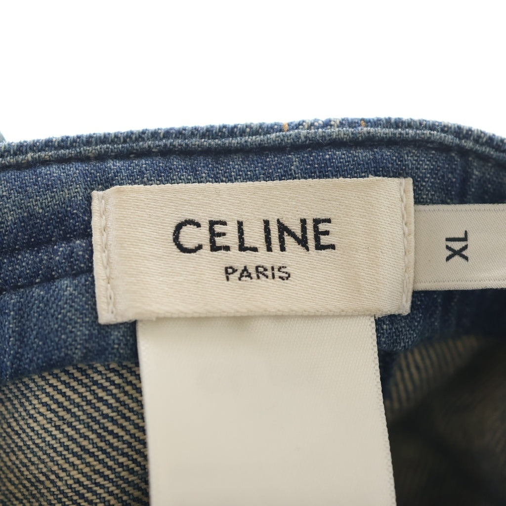 CELINE(セリーヌ) トリオンフ ベースボールキャップ デニム ブルー #XL AA06F930F07UW