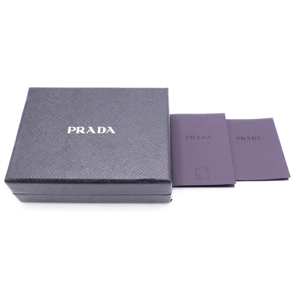 PRADA(プラダ) サフィアーノ コインケース ミニ財布 ブラック レザー 2MM003 シルバー金具