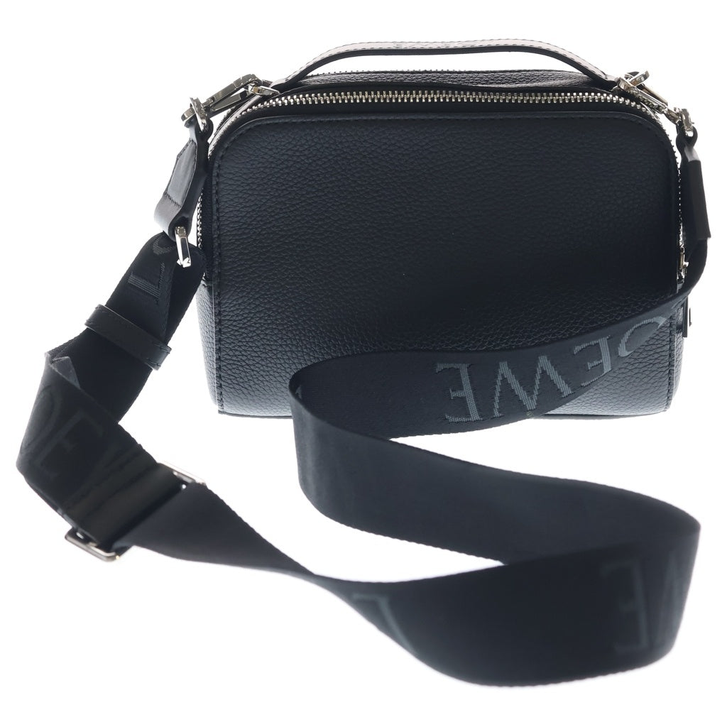 LOEWE(ロエベ) アナグラム カメラバッグ ショルダーバッグ ブラック レザー シルバー金具