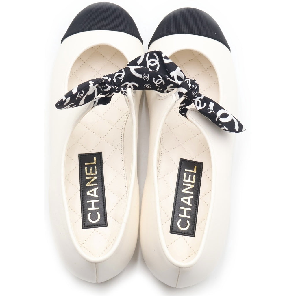 CHANEL(シャネル) メアリージェーン フラットシューズ ホワイト #36.5 レディース