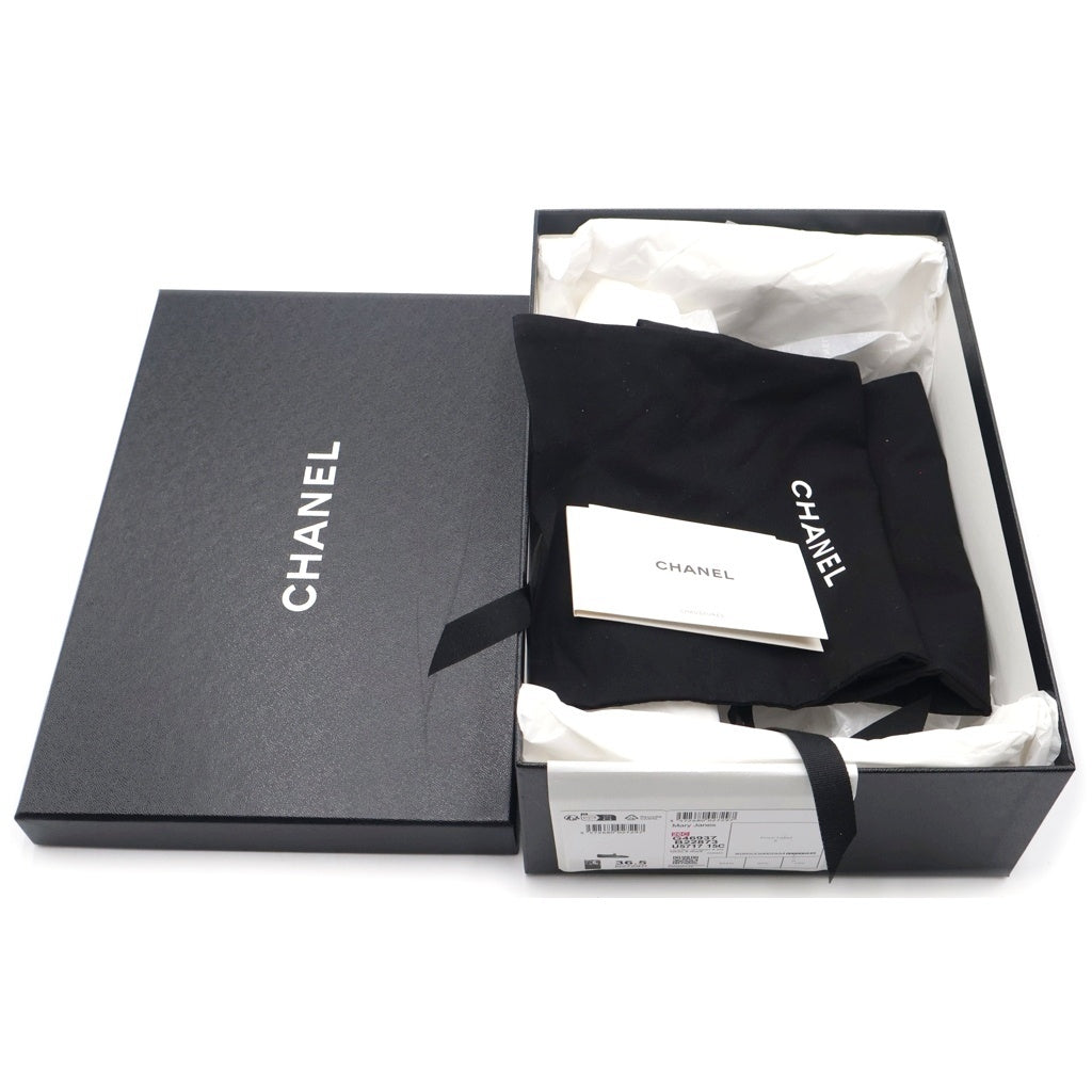 【値下げ】シャネル　フラットシューズ　CHANEL ブラック 36.5 CHANEL(シャネル) メアリージェーン フラットシューズ ホワイト #36.5