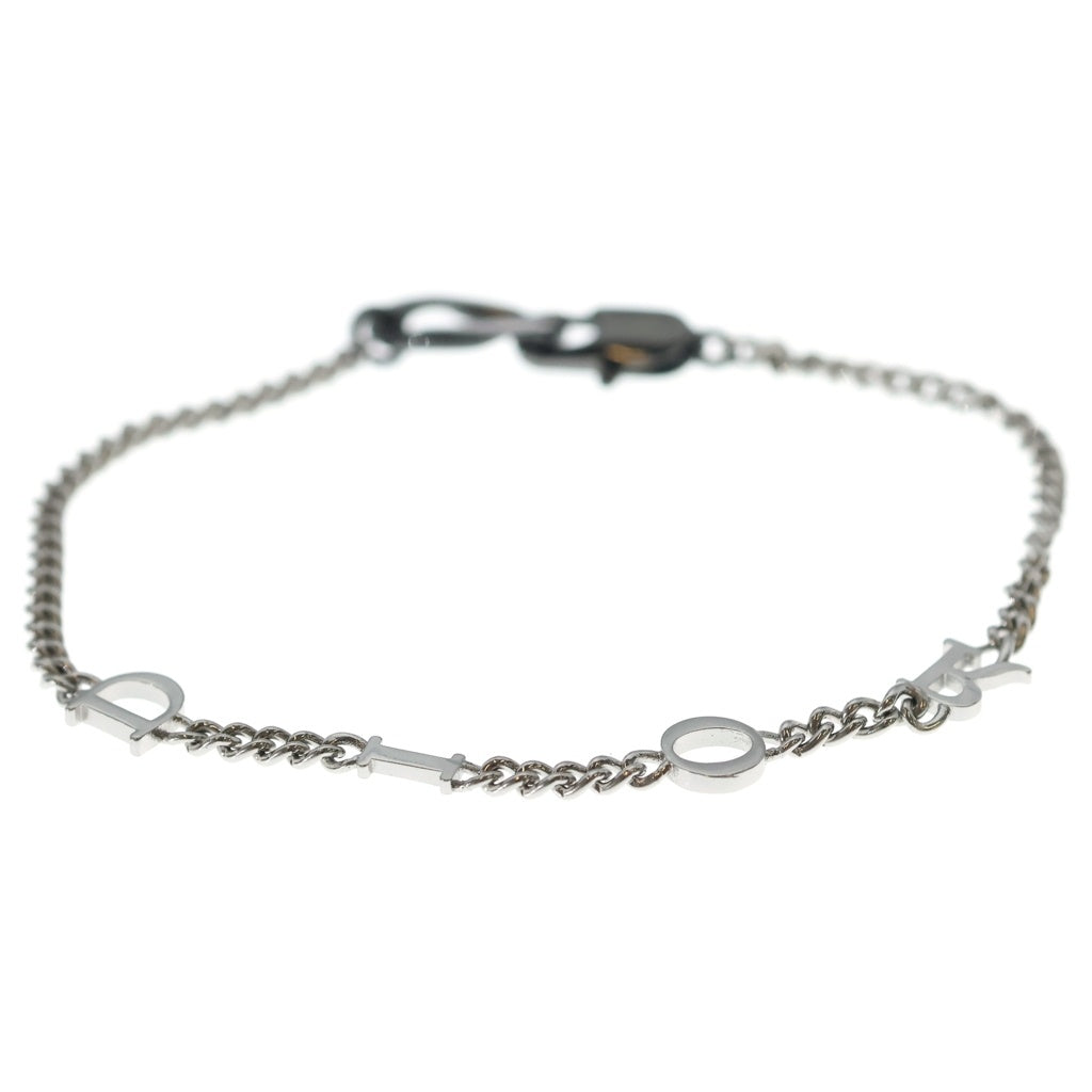 Christian Dior(クリスチャンディオール) コントラスト チェーン ブレスレット シルバー×ブラック B3088HOMMT レディース