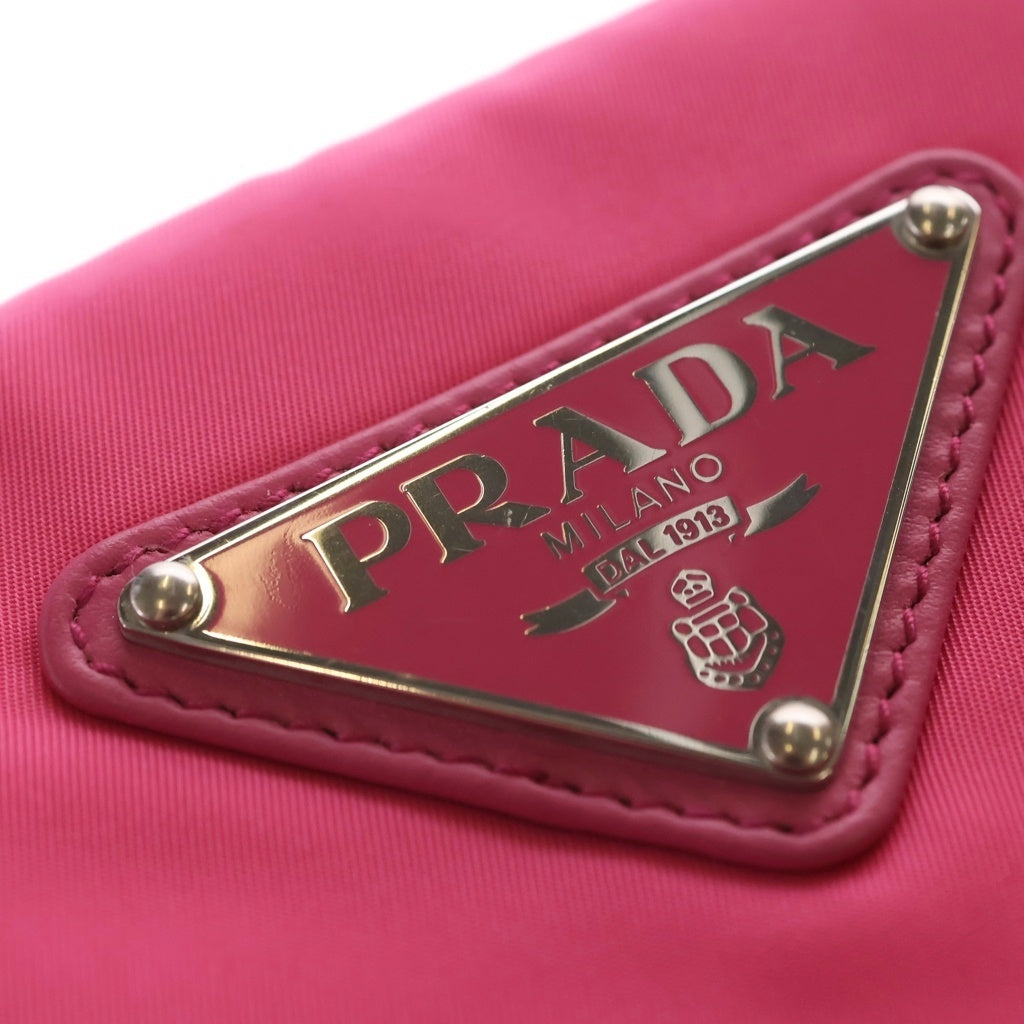 PRADA(プラダ) セカンドバッグ クラッチバッグ ピンク テスート 1BF081 シルバー金具 レディース