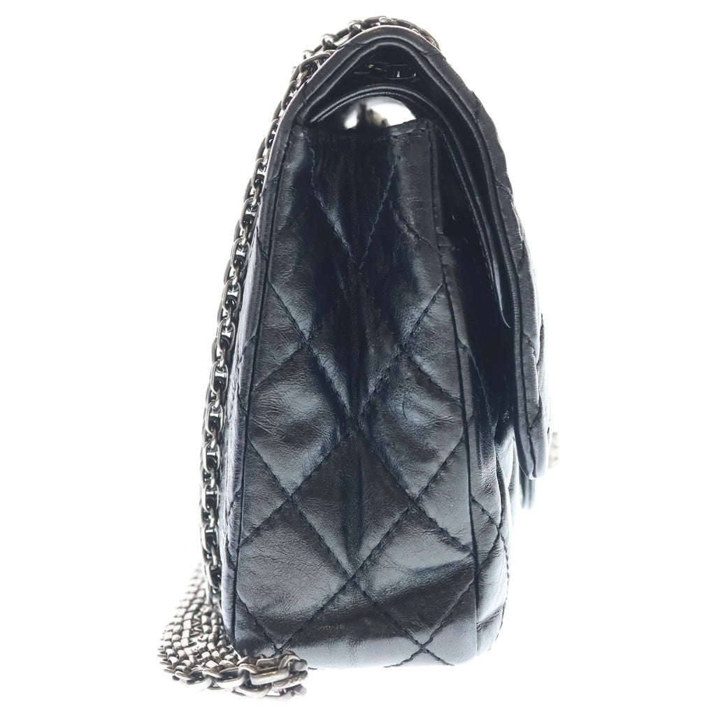 CHANEL(シャネル) マトラッセ 2.55 マドモアゼル チェーンショルダーバッグ ハンドバッグ ブラック カーフスキン シルバー金具 レディース