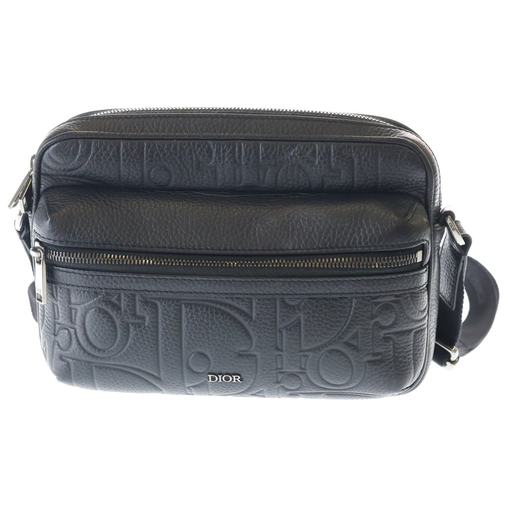 Christian Dior(クリスチャンディオール) Rider 2.0 ライダー ジップ メッセンジャーバッグ ショルダーバッグ グラビティ レザー & グレインドカーフスキン ブラック レディース