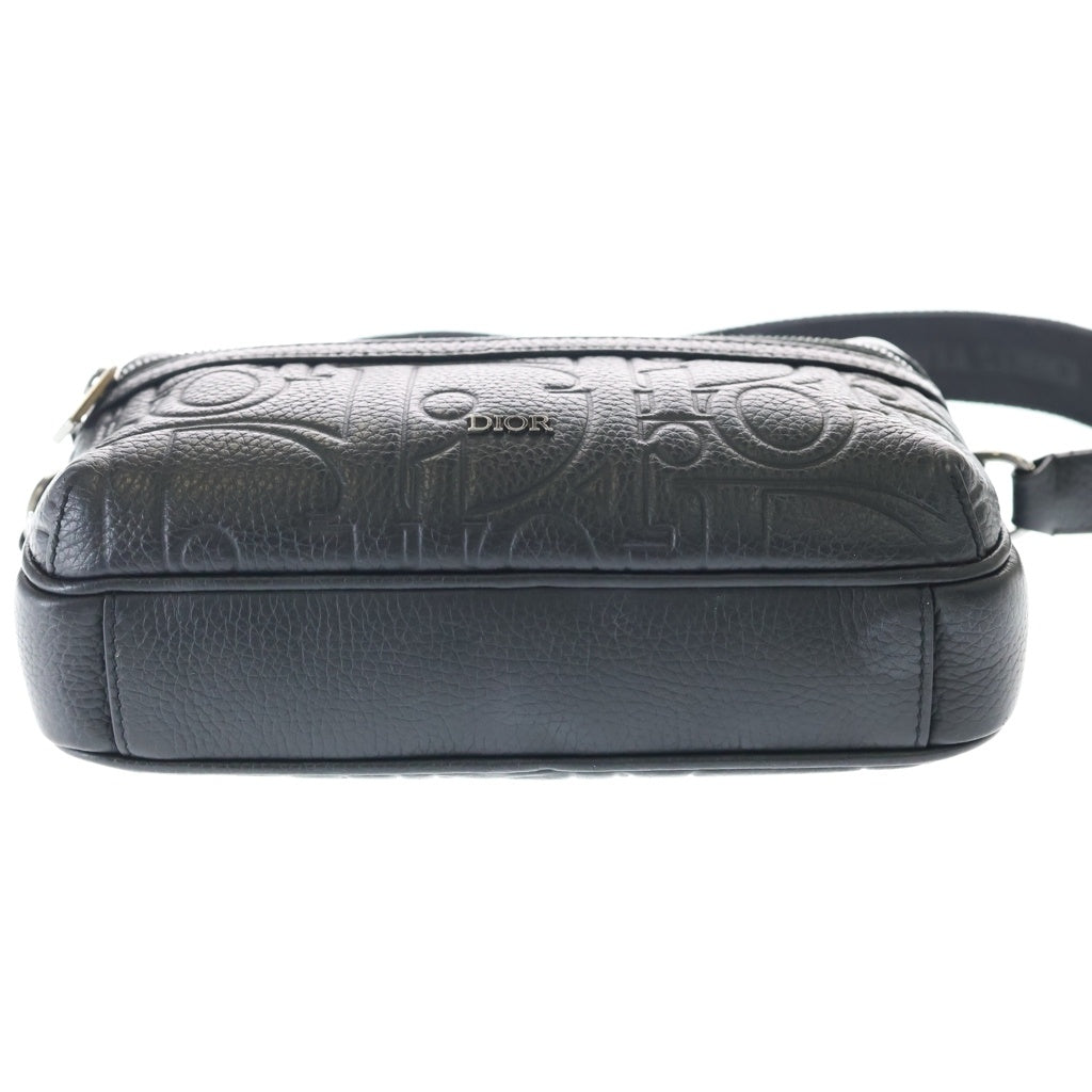 Christian Dior(クリスチャンディオール) Rider 2.0 ライダー ジップ メッセンジャーバッグ ショルダーバッグ グラビティ レザー & グレインドカーフスキン ブラック レディース