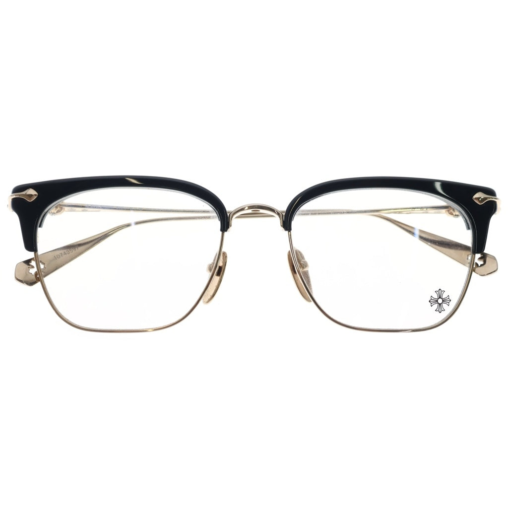 CHROME HEARTS(クロムハーツ) SLUNTRADICTION ハーフリム 眼鏡 メガネ アイウェア ブラック/ゴールド