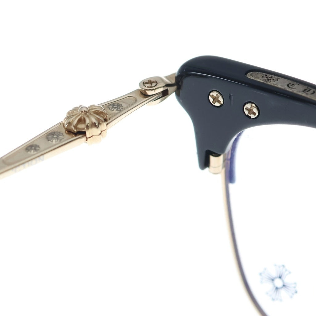 CHROME HEARTS(クロムハーツ) SLUNTRADICTION ハーフリム 眼鏡 メガネ アイウェア ブラック/ゴールド