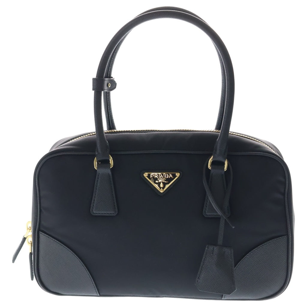 PRADA(プラダ) リナイロン1978 2WAYバッグ ハンドバッグ ショルダーバッグ ブラック レザー×ナイロン 1BB115 ゴールド金具 レディース