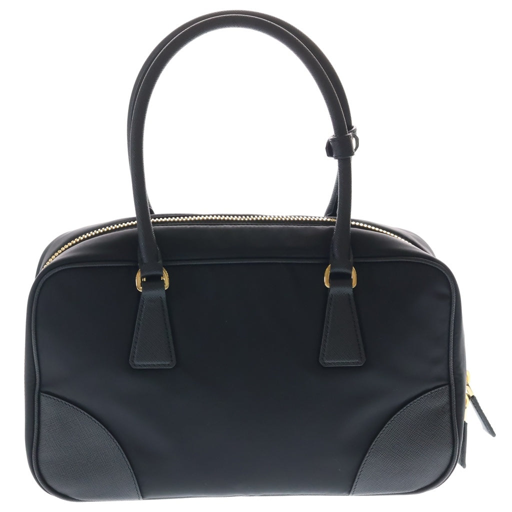 PRADA(プラダ) リナイロン1978 2WAYバッグ ハンドバッグ ショルダーバッグ ブラック レザー×ナイロン 1BB115 ゴールド金具 レディース