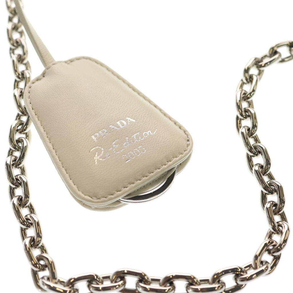 PRADA(プラダ) Re-Edition 2005 ショルダーバッグ ホワイト レザー 1BH204 シルバー金具 レディース