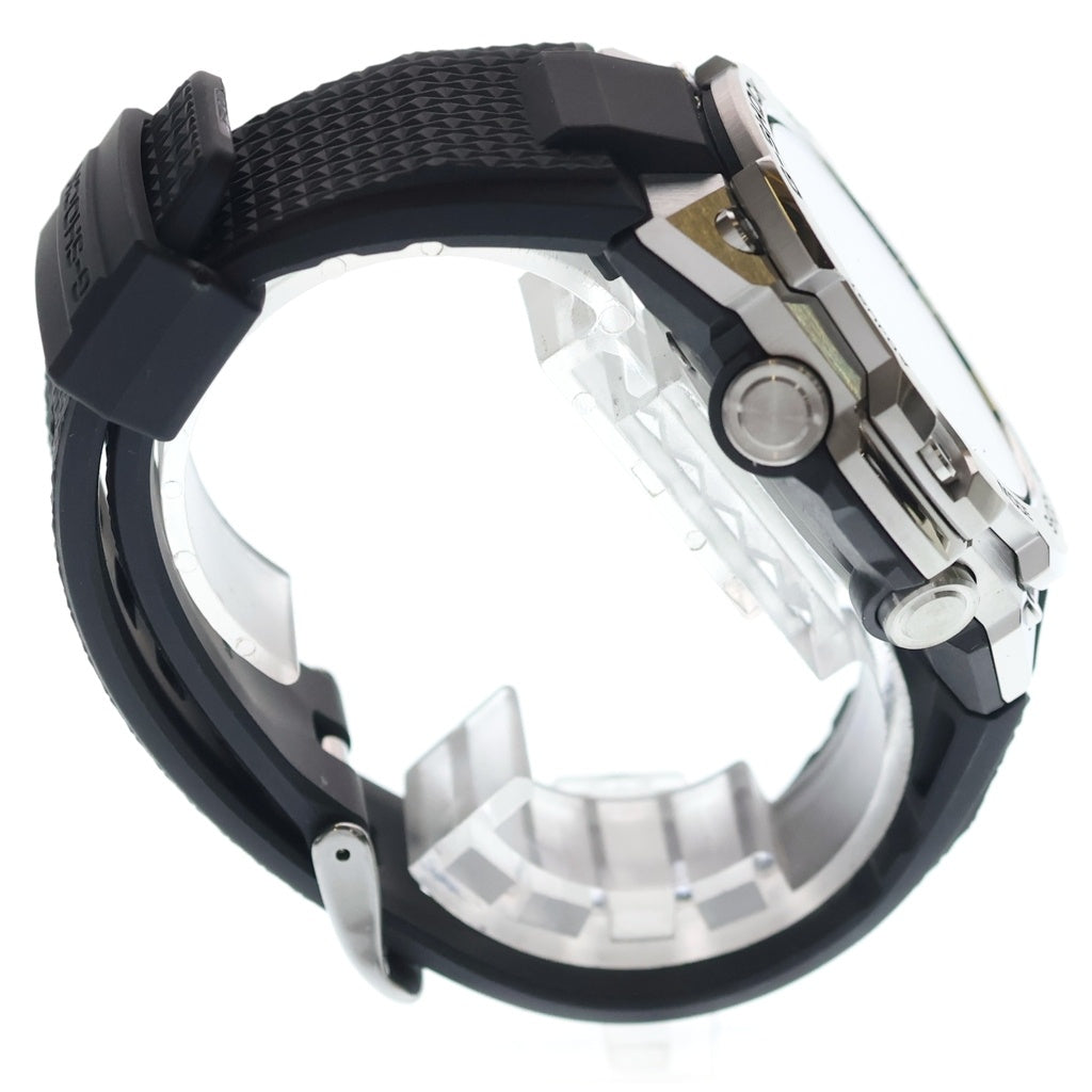 CASIO(カシオ) Gショック G-STEEL 黒文字盤 Bluetooth対応 ソーラー ラバー ブラック/シルバー GST-B400-1AJF
