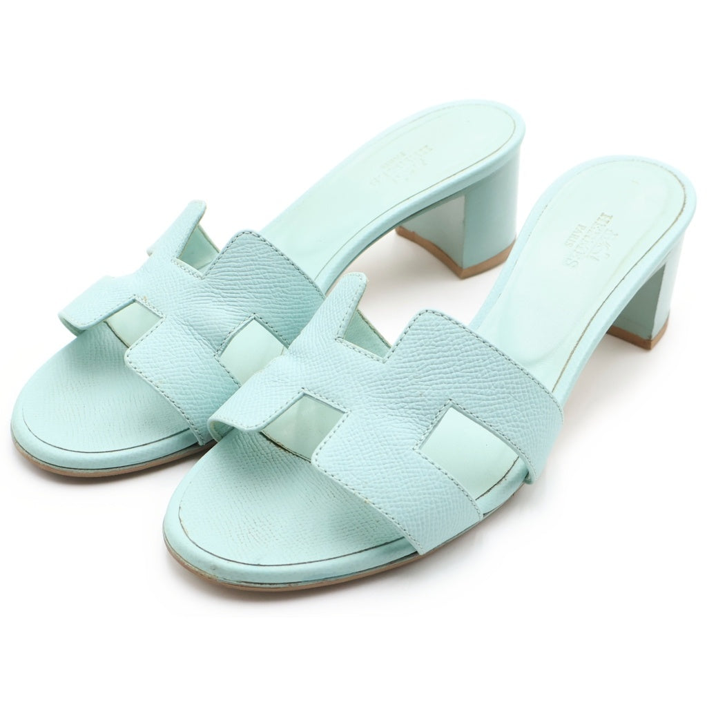 HERMES(エルメス) オアジス ヒールサンダル ライトブルー #37 レディース