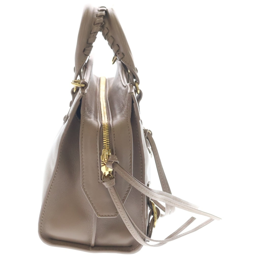 BALENCIAGA(バレンシアガ) ミニネオクラシックシティ レザー 2WAYハンドバッグ ショルダーバッグ ブラウン レザー 679231 ゴールド金具 レディース