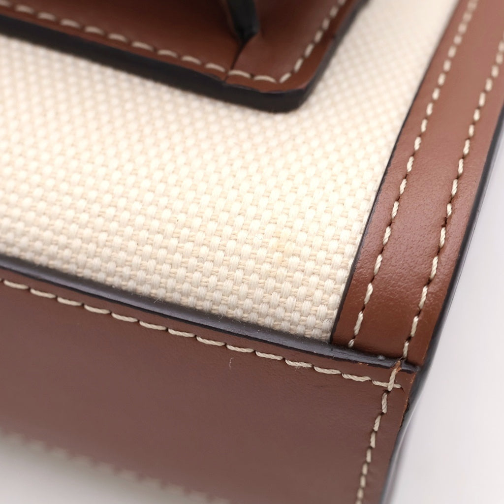 BURBERRY(バーバリー) ミニツートン ミニツートン 2wayバッグ キャンバス/レザー ショルダーバッグ ハンドバッグ ベージュ/ブラウン 8031746 レディース