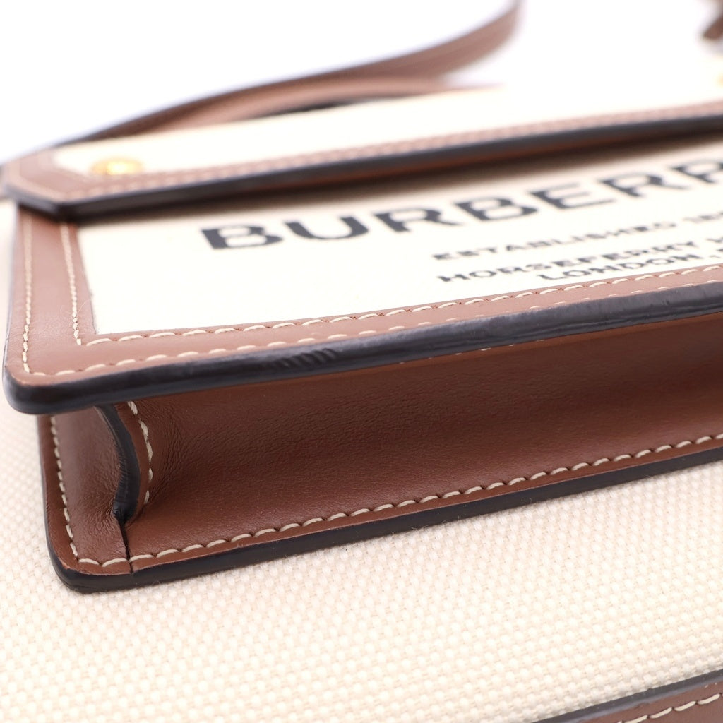 BURBERRY(バーバリー) ミニツートン ミニツートン 2wayバッグ キャンバス/レザー ショルダーバッグ ハンドバッグ ベージュ/ブラウン 8031746 レディース