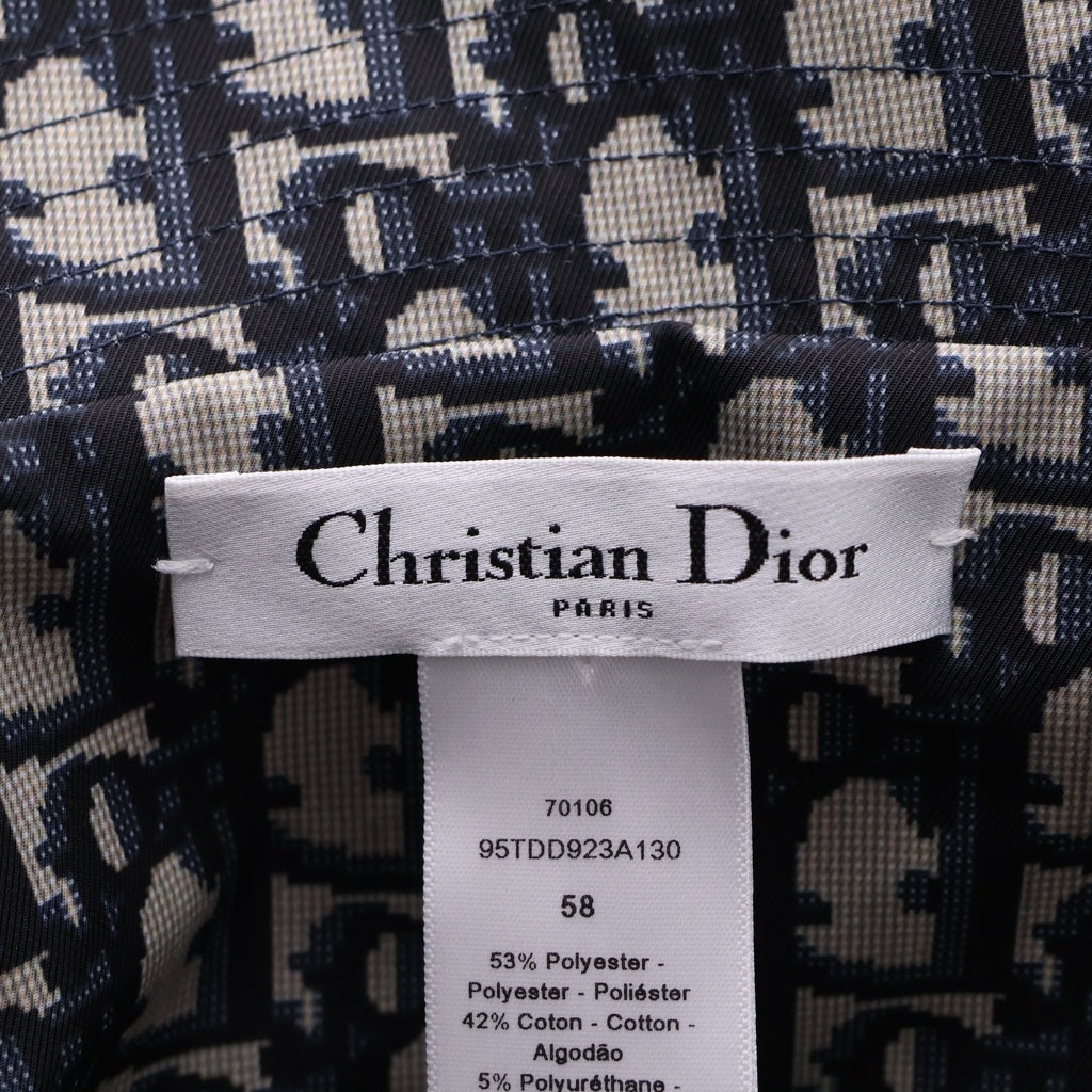 Christian Dior(クリスチャンディオール) オブリーク バケットハット ブラック×ネイビー