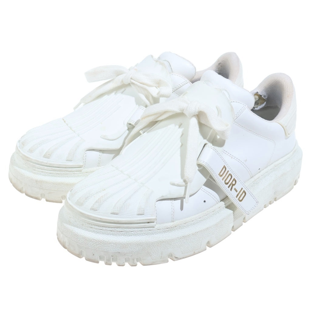 Christian Dior(クリスチャンディオール) DIOR-ID ローカットスニーカー シューズ ロゴ レザー ホワイト レディース