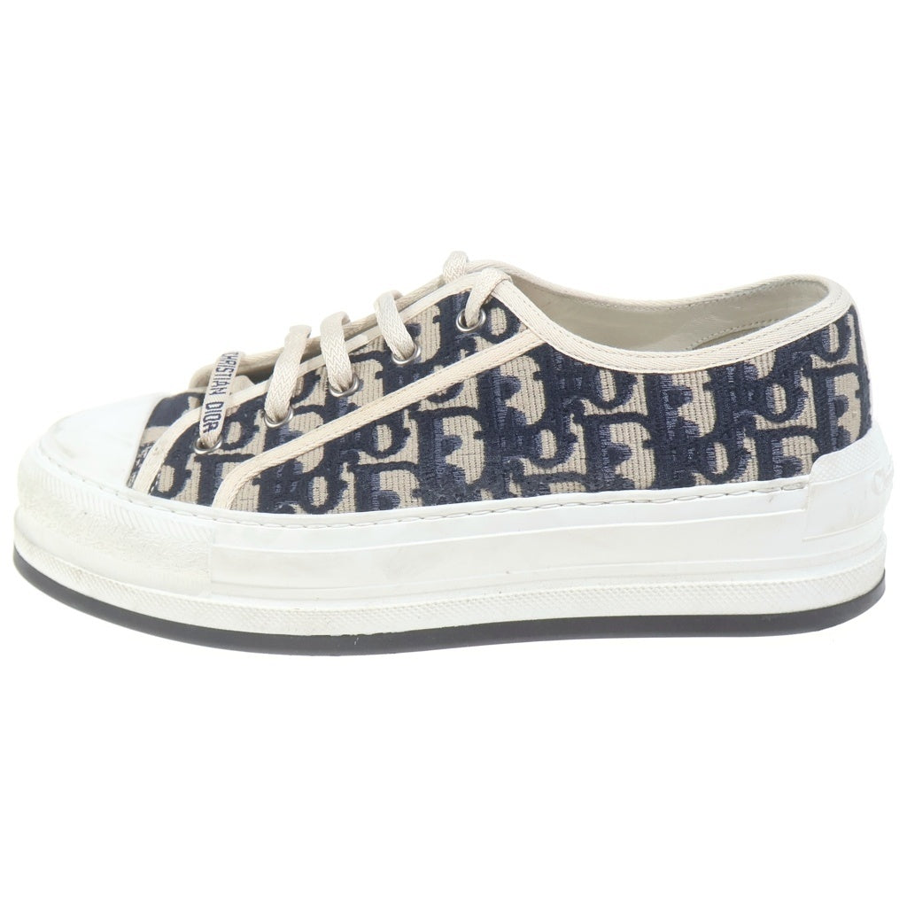 Christian Dior(クリスチャンディオール) Walk'n'Dior オブリーク エンブロイダリー ローカットスニーカー シューズ 総柄 ロゴ ホワイト/ベージュ/ブラック LS 12 22 レディース