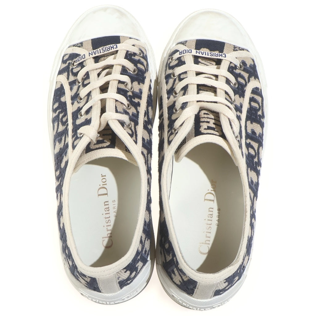 Christian Dior(クリスチャンディオール) Walk'n'Dior オブリーク エンブロイダリー ローカットスニーカー シューズ 総柄 ロゴ ホワイト/ベージュ/ブラック LS 12 22 レディース