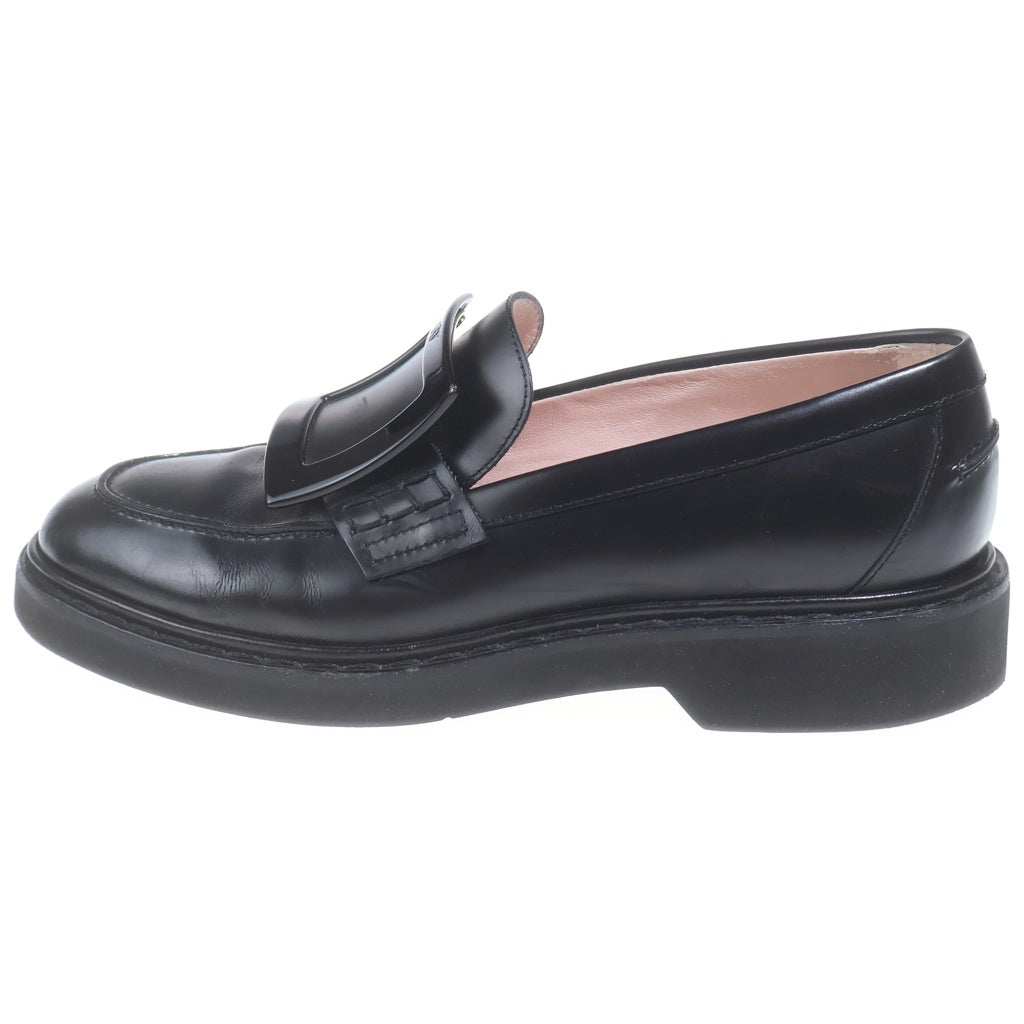 Roger Vivier(ロジェヴィヴィエ) メタルバックル ローファー レザー ブラック レディース