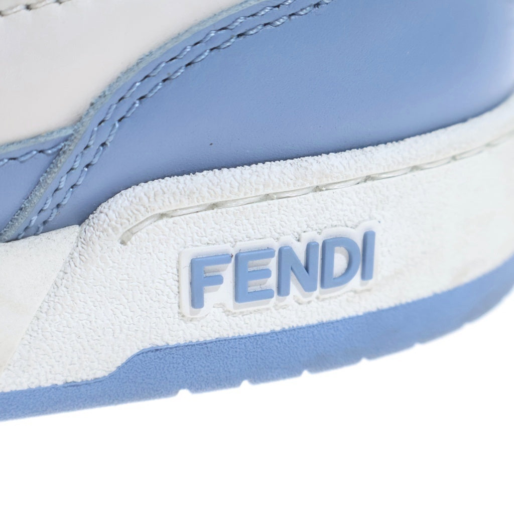 FENDI(フェンディ) ロゴローカットスニーカー ホワイト×ブルー #6 レディース