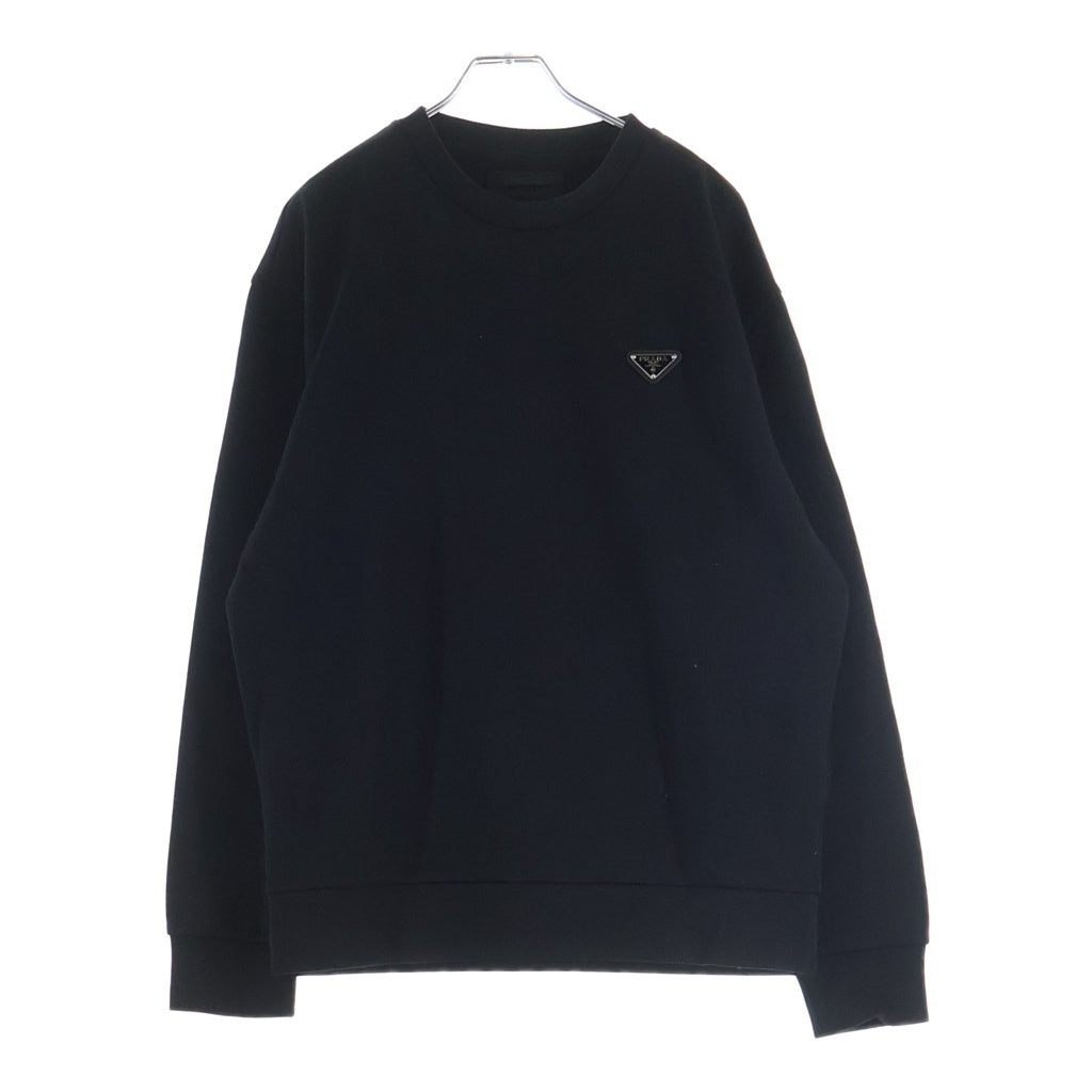 PRADA(プラダ) 25AW トライアングルロゴプレート テクニカルコットン スウェット トレーナー ブラック UJL90B 11OQ UJL90B 11OQ