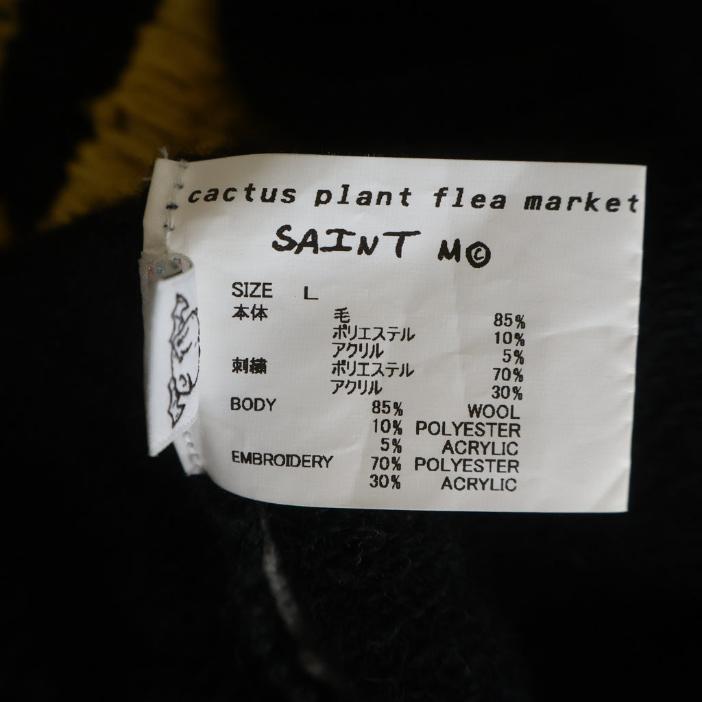 SAINT MICHAEL(セントマイケル) 24AW ×CACTUS PLANT FLEA MARKET CP CREW KNIT ダメージ加工 クルーネック プルオーバー 長袖ニット セーター SM-YS1-0000-C07