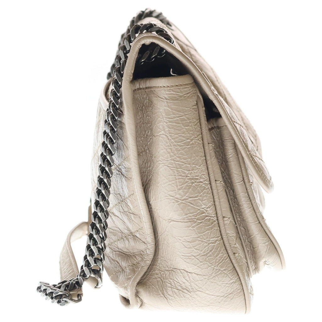 SAINT LAURENT PARIS(サンローランパリ) ニキ ミディアム チェーンショルダーバック ベージュ レザー 498894 シルバー金具 レディース